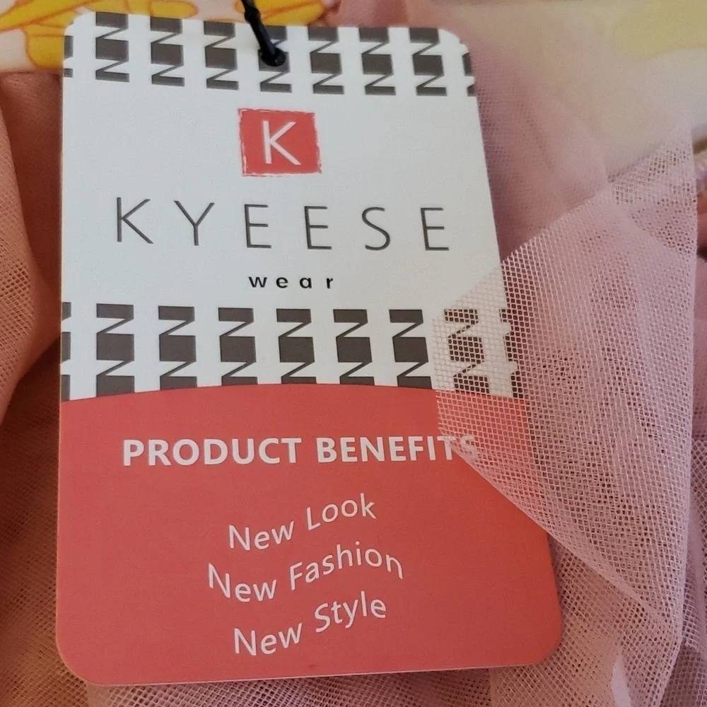 KYEESE Dog Tiered Layeref Tutu Tulle Dress in Orange Floral Size L